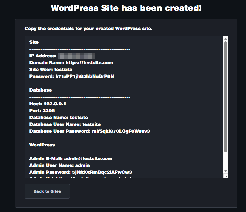 Wordpress login credentials